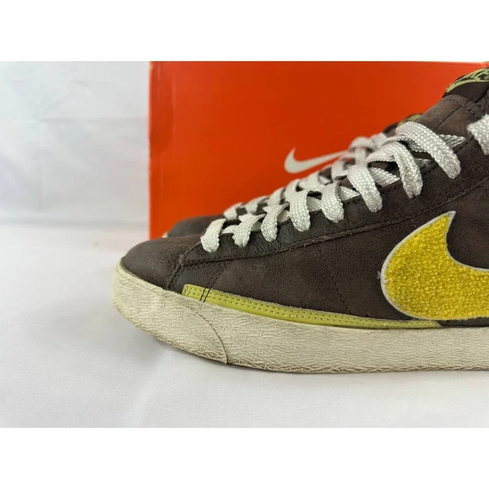 Nike Blazer High Supreme 2007 Sneakers Yellow Brown 316963-271 Size 11
